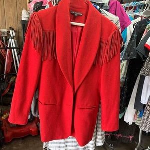 Vintage western jacket with leather fringe